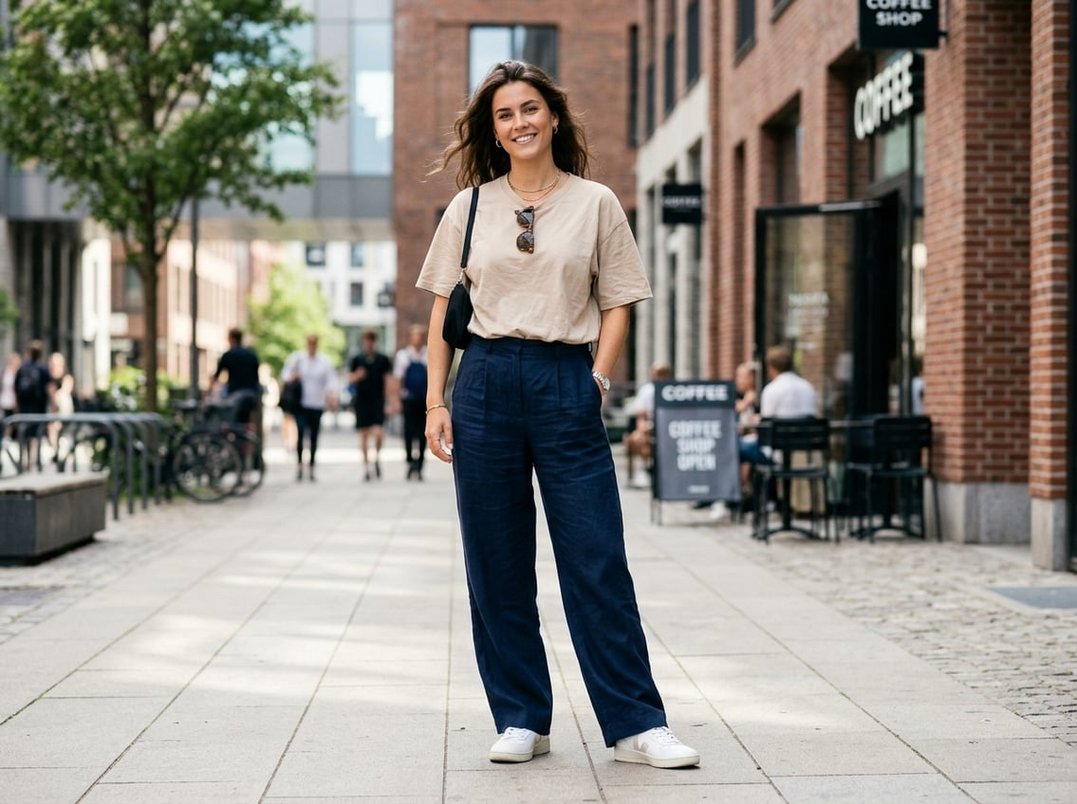 Sådan styler du bukser med oversized t shirt Sådan styler du bukser med oversized t shirt